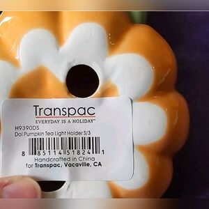 Orange, Green, & Cream Ceramic Pumpkins